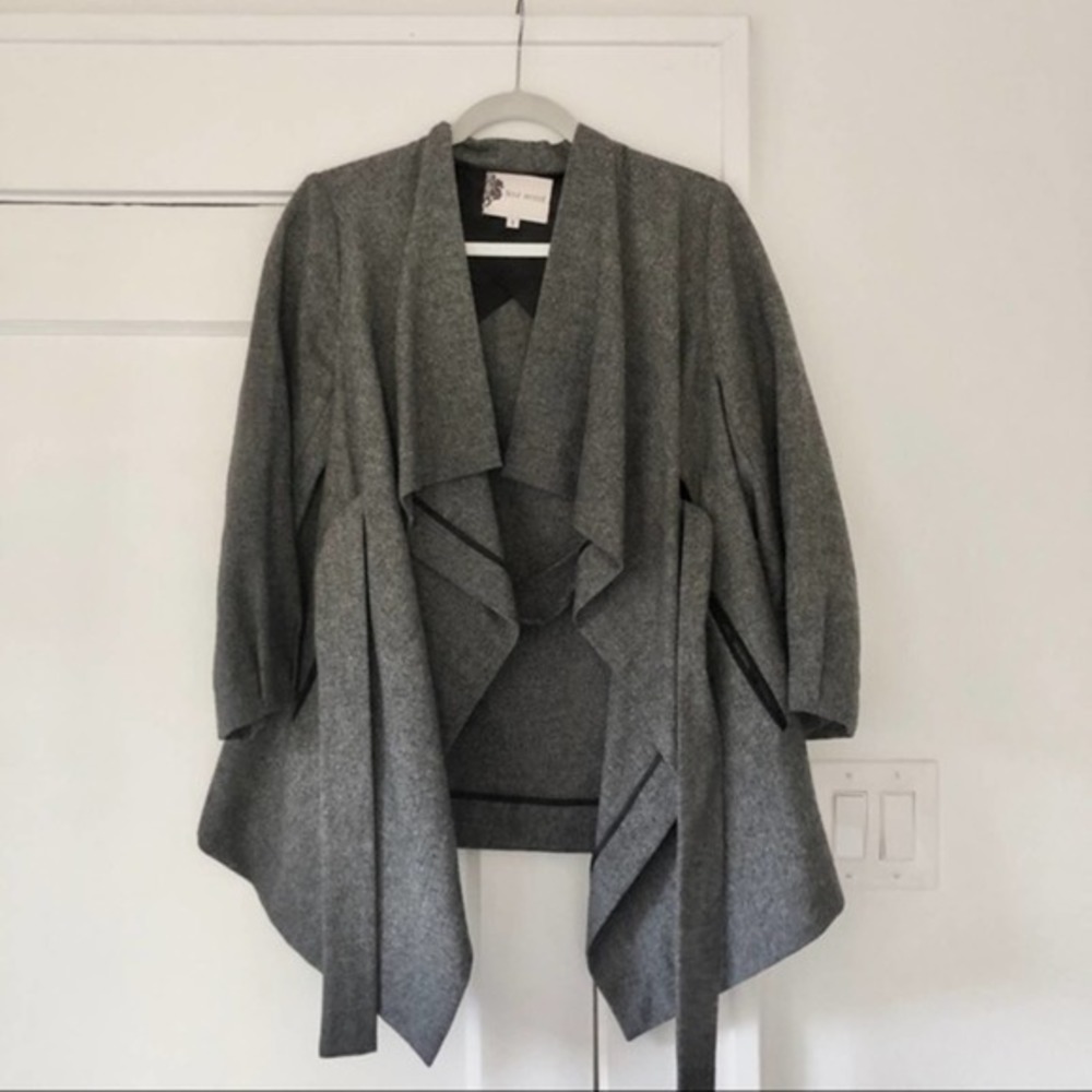 Fleur Wood Coat Anthropologie Grey Wool